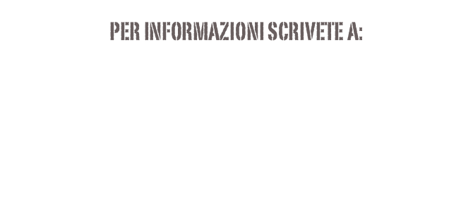 PER INFORMAZIONI SCRIVETE A:



INFO@SPAGHETTI-ITALIA.IT
